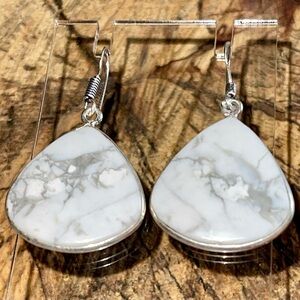 Howlite Magnesite Earrings 1 1/2”